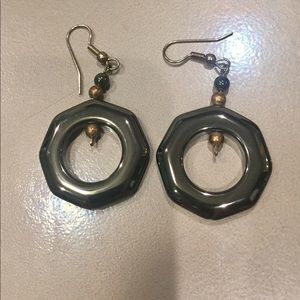 Hematite drop earrings
